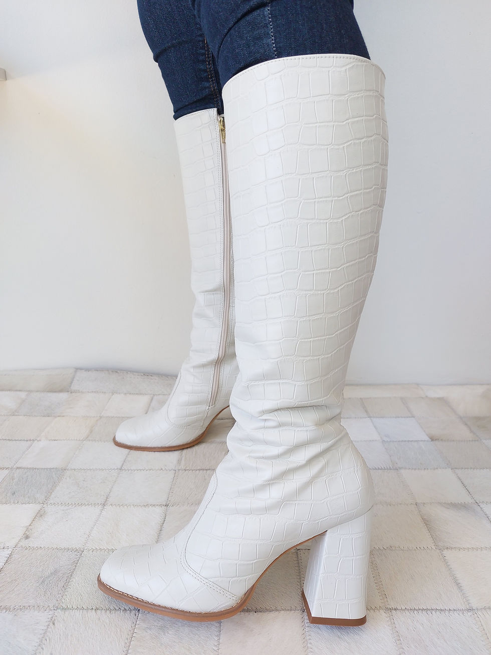 Miniatura: BOTA NEW JERSEY OFF WHITE CANO LONGO