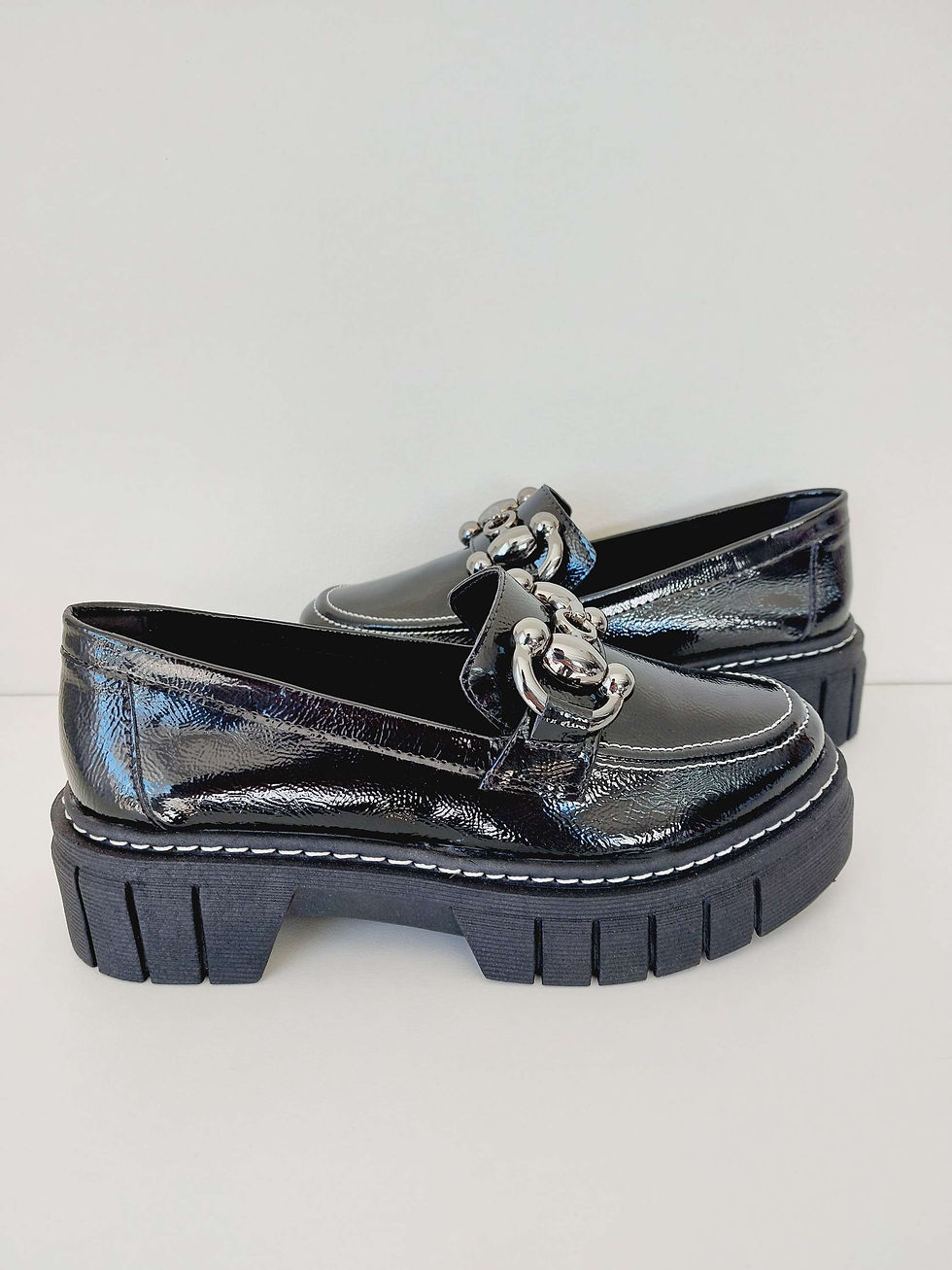 Miniatura: MOCASSIM LA PALOMA BLACK VERNIZ COM FIVELA ÔNIX