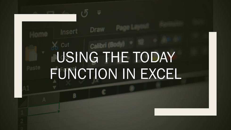 Using the TODAY function in Excel