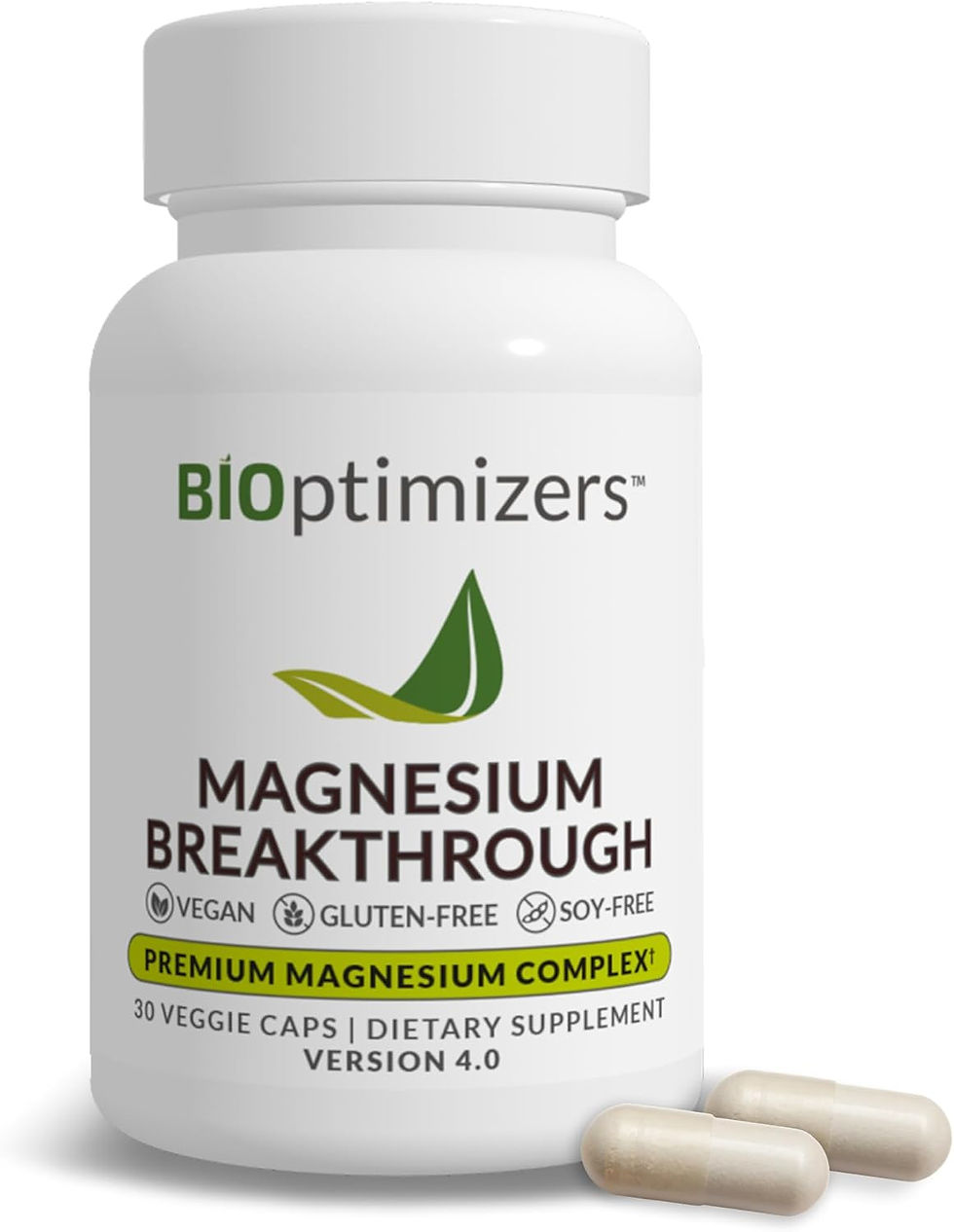 BIOptimizers Magnesium Breakthrough Complex Supplement 30 Capsules – 7-Form Magnesium Blend for Sleep, Relaxation, and Cognit
