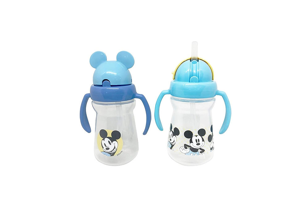 Wholesale Disney Mickey Mouse Baby Girl 6 oz Sippy Cups – 2 Pack with Handles, Pop-Up Straw & Character Molded Lid in Yellow