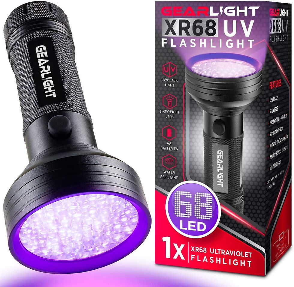 "GearLight XR68 UV Black Light Flashlight – 68 LED Pet Urine & Stain Detector – Wholesale Bulk Case"