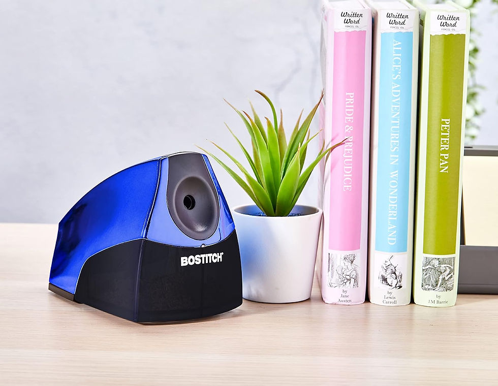 Bostitch Office Personal Electric Pencil Sharpener Blue Chrome Metallic Wholesale