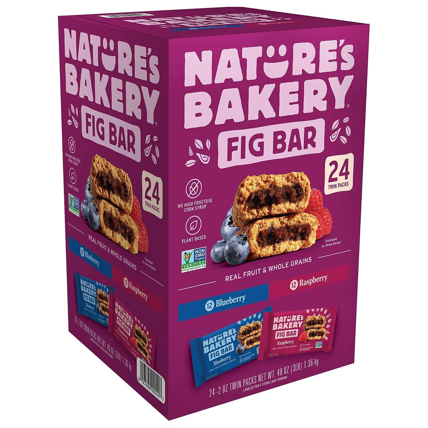 Nature's Bakery Stone Ground Whole Wheat Fig Bar 24 Twin Pack Blueberry Raspberry – Wholesale Snack Supply