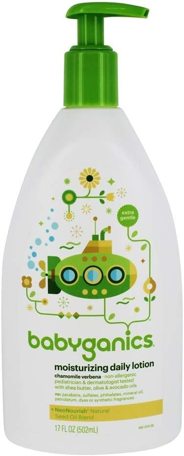 Babyganics Extra Gentle Moisturizing Daily Lotion – Chamomile Verbena – 17 fl oz Bottle – Wholesale Baby Skincare