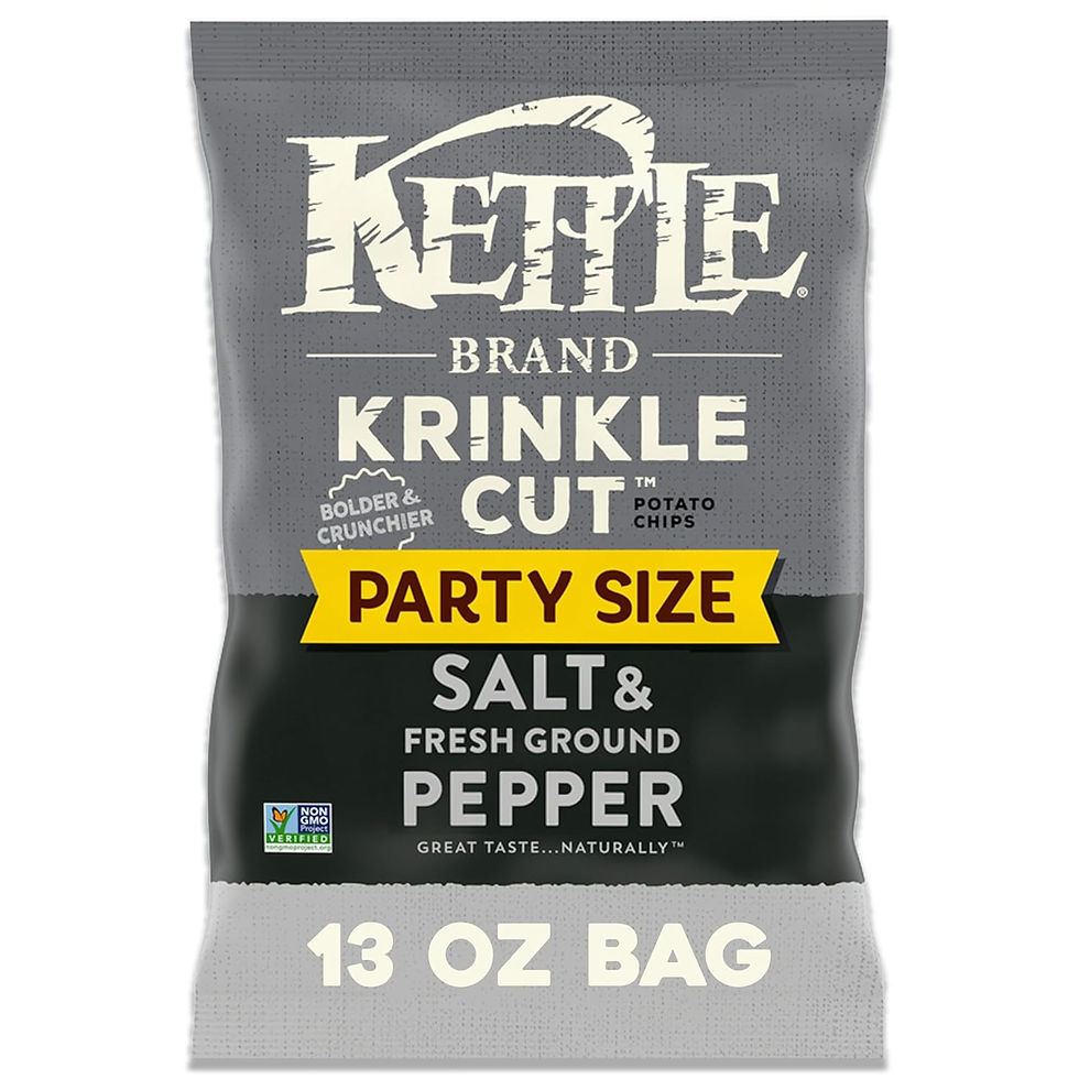 Kettle Brand Krinkle Cut Salt & Fresh Ground Pepper Potato Chips 13 oz bag wholesale party size for retailers and resellers