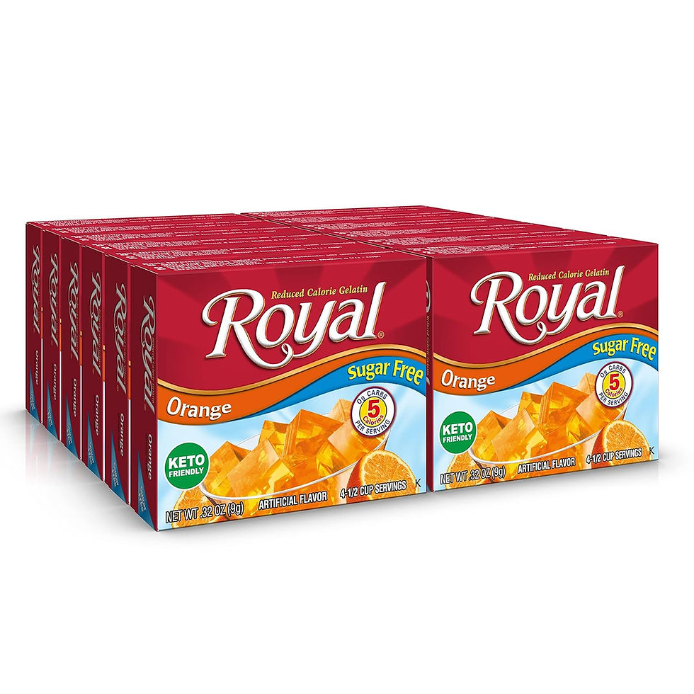 Royal Orange Gelatin Dessert Mix Sugar Free 0.32 oz Box – 12 Pack Wholesale Bulk Dessert Supply
