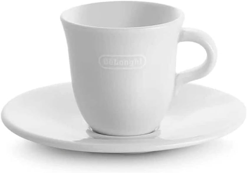 Thumbnail: De'Longhi Porcelain Espresso Cup & Saucer Set of 2 70 ml Wholesale for Coffee Shops and Retailers