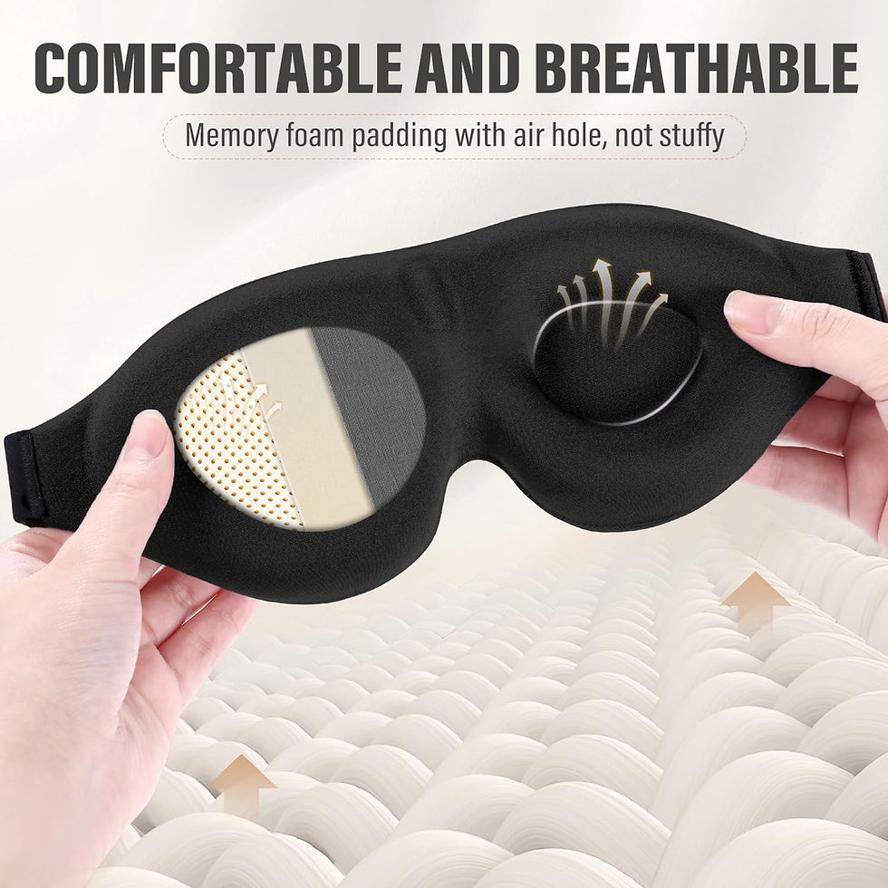 Thumbnail: YIVIEW Black 3D Sleep Mask for Side Sleepers – Memory Foam Light Blocking Eye Cover Wholesale Bulk