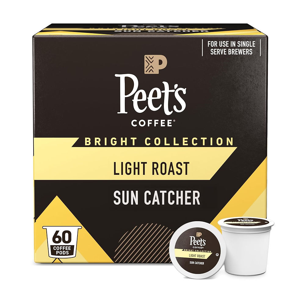 Peet's Coffee Light Roast Single Serve Coffee Pods – Sun Catcher Flavor, 60 Count, 6 Boxes of 10 Pods, Caffeinated