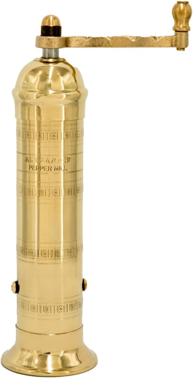 "The Original European Brass Pepper Mill 8-Inch Manual Grinder – Wholesale Kitchen Tool by Alexander Home"