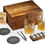 Thumbnail: Wholesale Mixology & Craft Whiskey Glasses Gift Set, 13-Piece with 2 Diamond Cut Glasses, 8 Granite Stones, Coasters, Tongs &