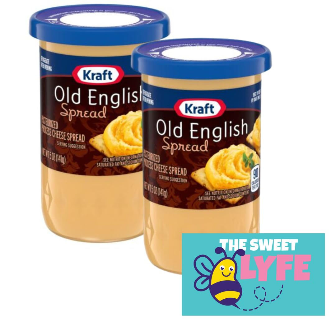 Old English Cheese Spread, sharp & extra sharp cheddar, 5 oz jars, 2 pack wholesale bulk case for resale