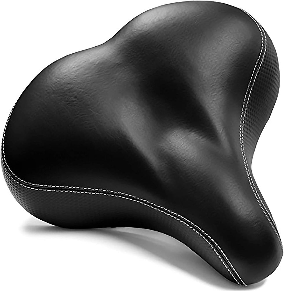 Bikeroo Extra Wide Replacement Bike Saddle – Memory Foam Seat with Steel Spring & Suspension for Exercise & Outdoor Bicycles