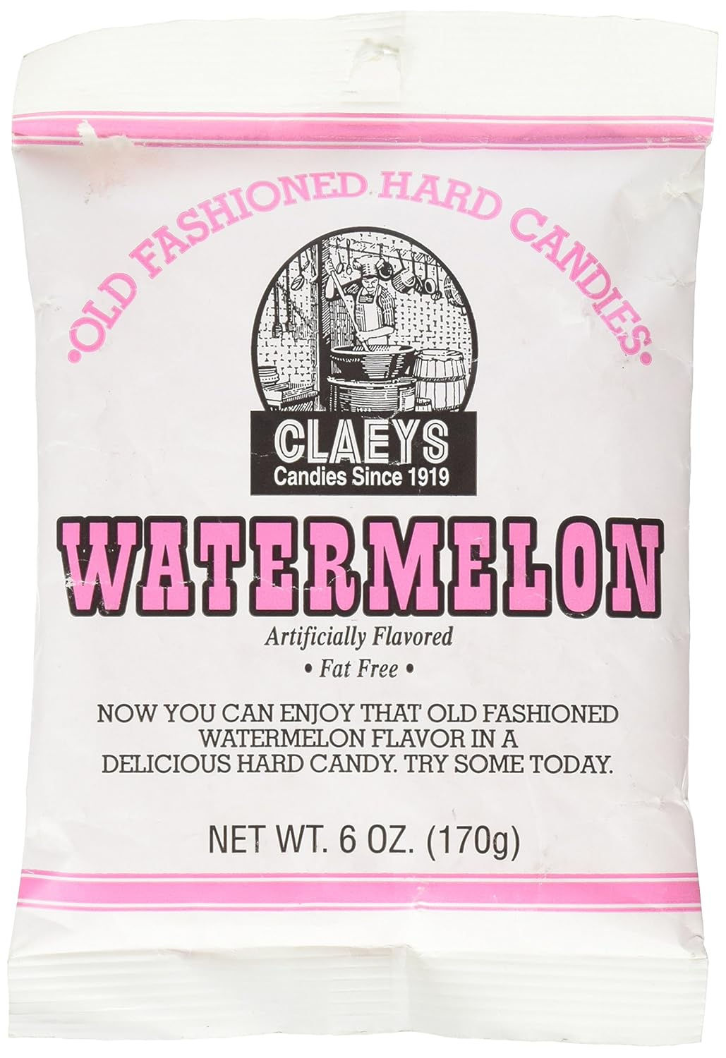 Claey’s Old Fashioned Watermelon Hard Candy 6 oz bag wholesale fruity hard candy for candy shops, distributors, and online re
