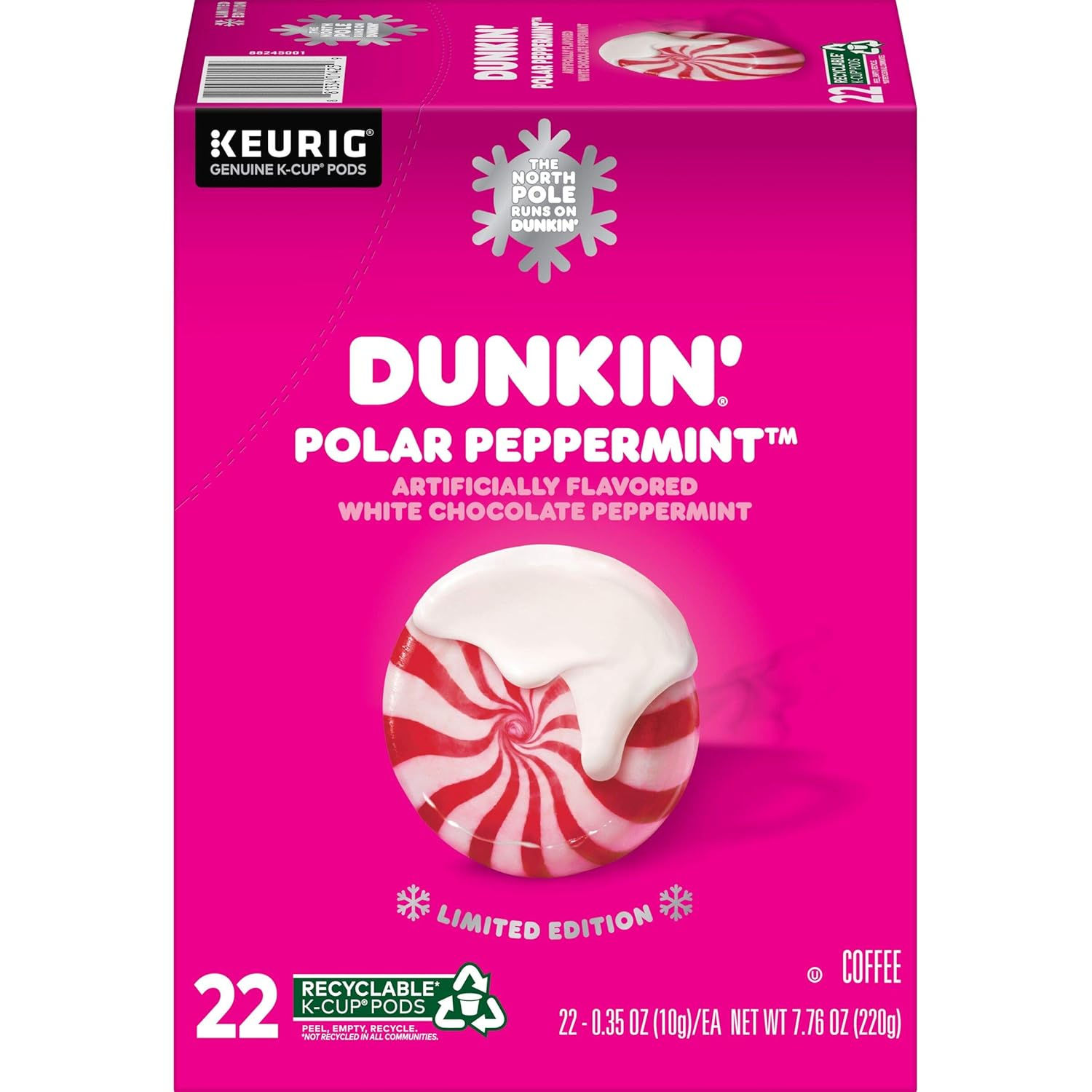 Wholesale Dunkin’ Donuts Polar Peppermint Holiday Coffee Pods 22 Count – Limited Edition Bulk Case for Retail & Resale