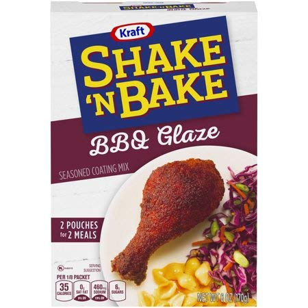 Kraft Shake ’n Bake BBQ Glaze wholesale bulk case – 6 oz seasoned coating mix boxes, 4 pack for resellers and retailers