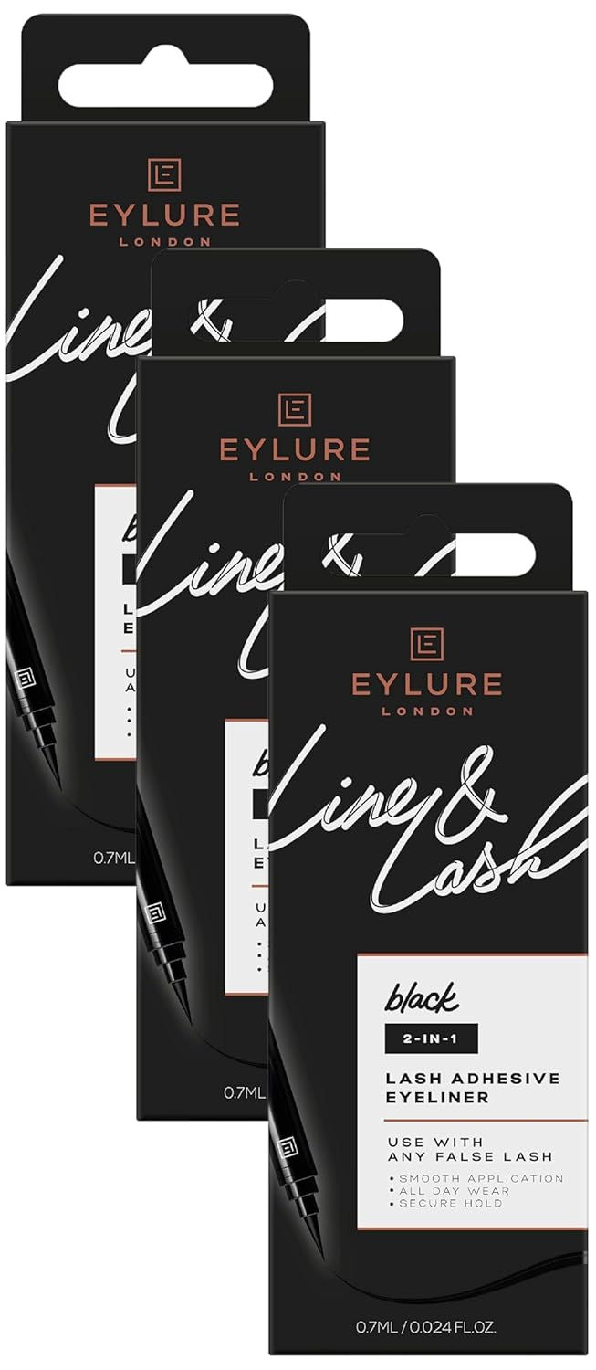 Wholesale Eylure Line & Lash 2-in-1 Felt Tip Adhesive Eyeliner in Black, vegan-friendly 3 pack for false eyelashes