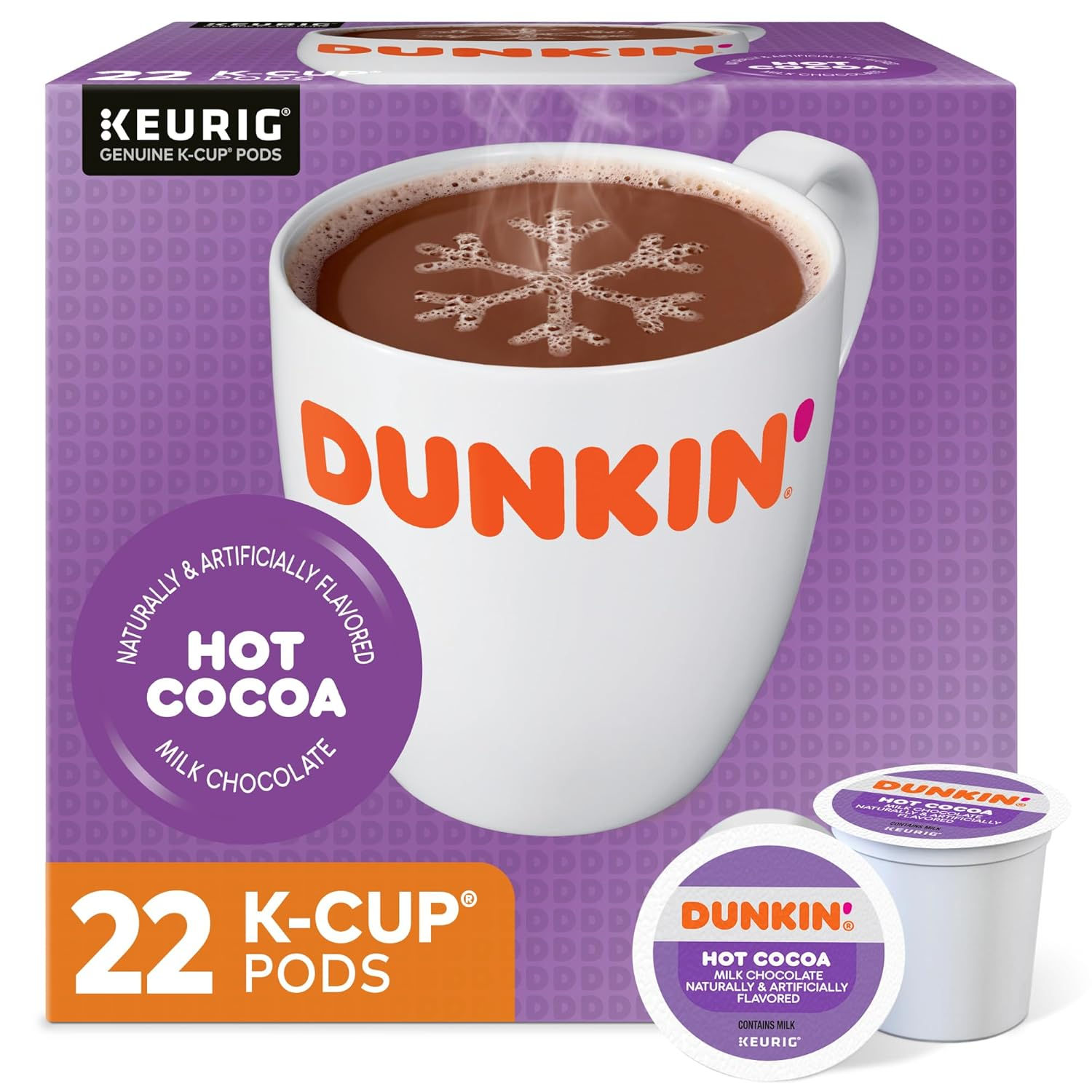 Wholesale Dunkin’ Donuts Milk Chocolate Hot Cocoa K-Cups, 22 count box – bulk single-serve pods for resellers, retailers, and