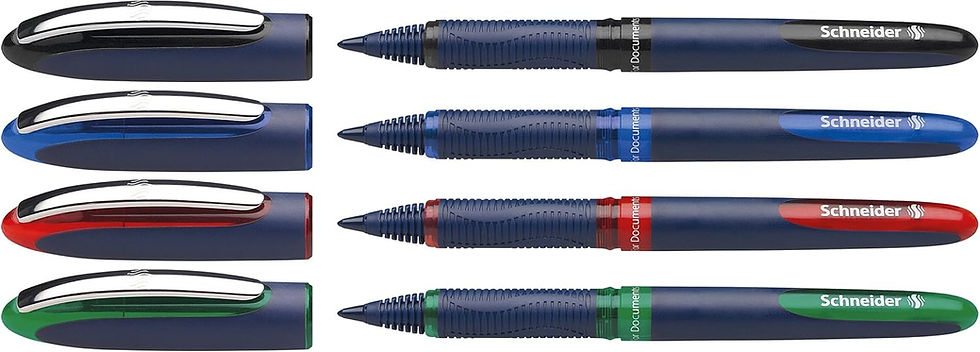 Schneider One Business Rollerball Pens 0.6mm Ultra-Smooth Tip Blue Barrel 4-Pack Wholesale Case