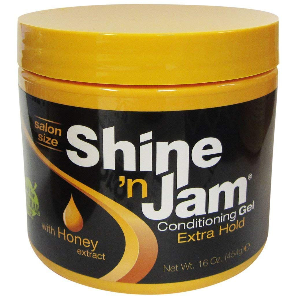 Shine N Jam Conditioning Extra Hold Gel with Honey 16 oz – Wholesale Hair Styling Gel for Firm Hold and Shine