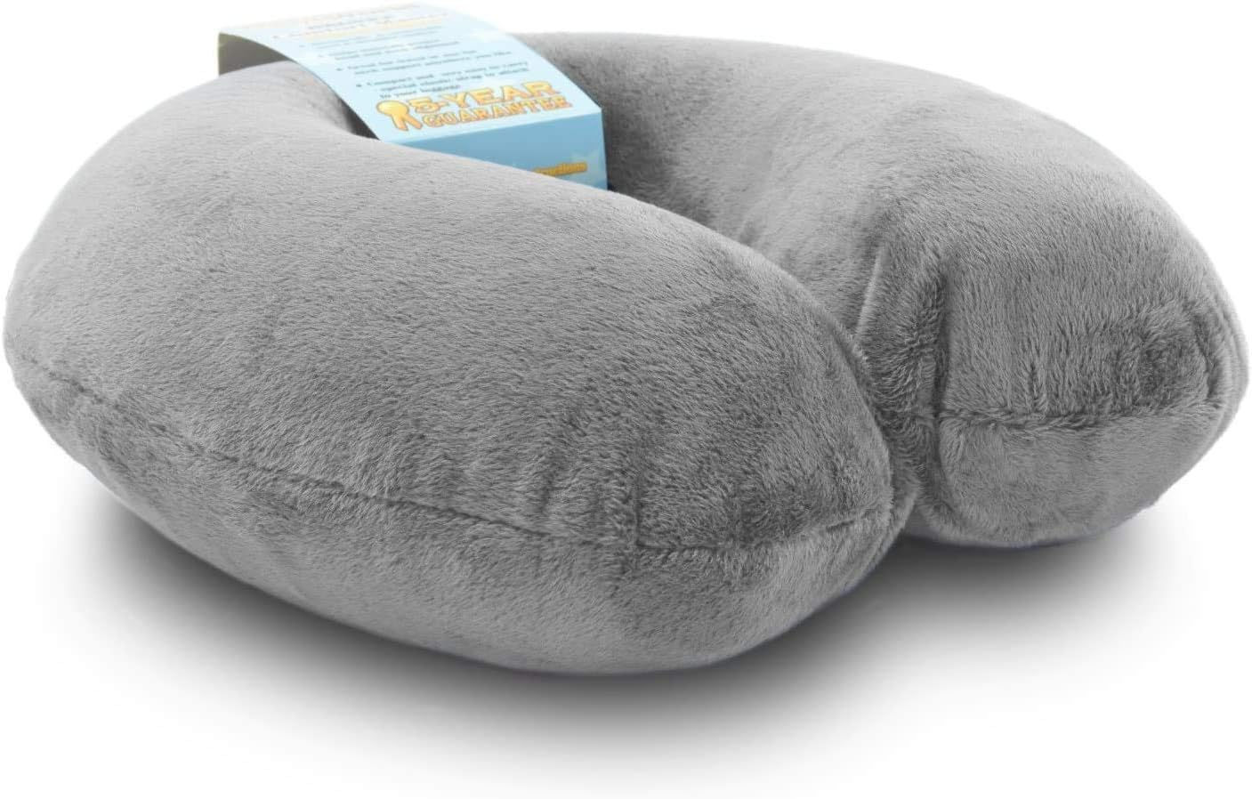 Crafty World Grey Memory Foam Travel Neck Pillow with Washable Cover – Wholesale Airplane Pillow for Neck Support