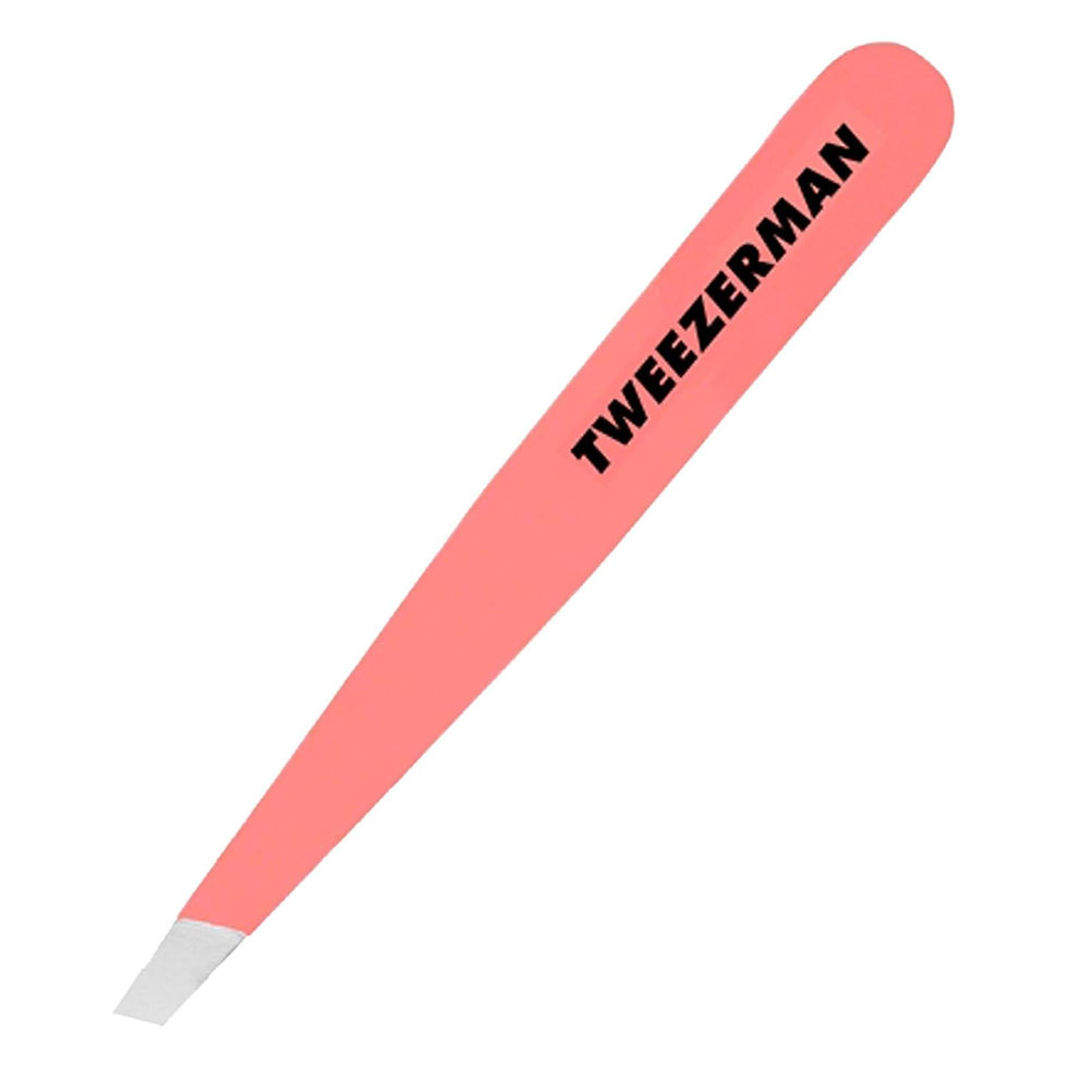 Tweezerman Mini Slant Tweezers Flamingo Pink – Compact Stainless Steel Precision Tweezers for Brows, Wholesale Bulk Case of 2