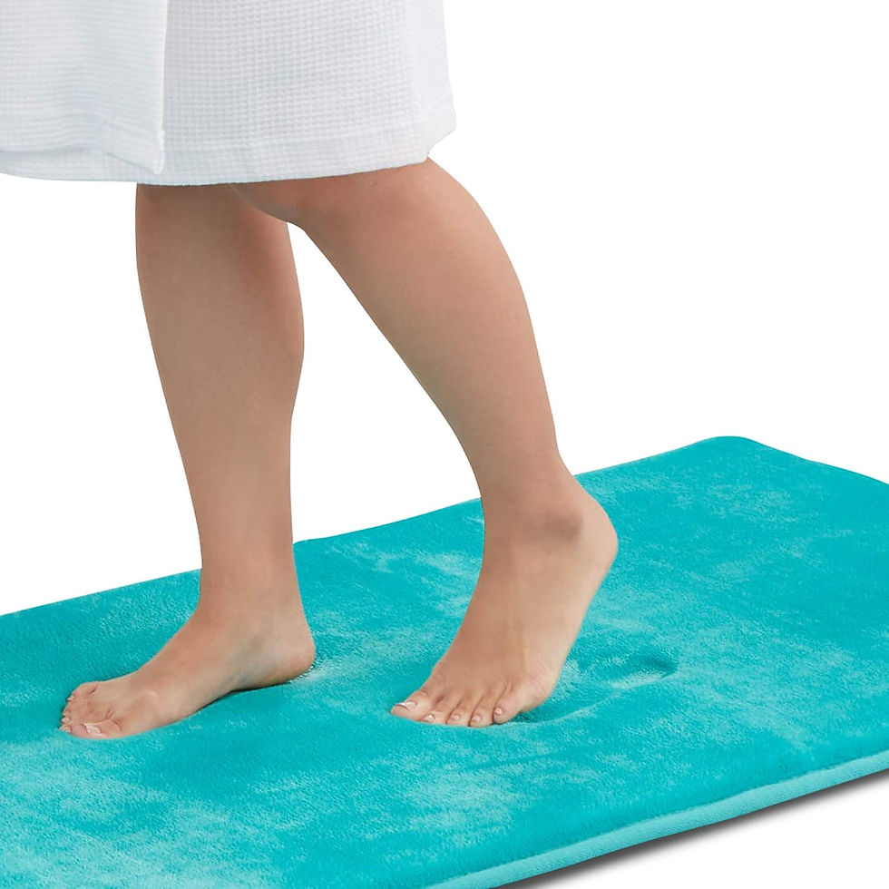 Genteele Memory Foam Bath Mat in Teal – Non-Slip, Super Cozy Absorbent Velvet Rug for Bathroom 17"x24"