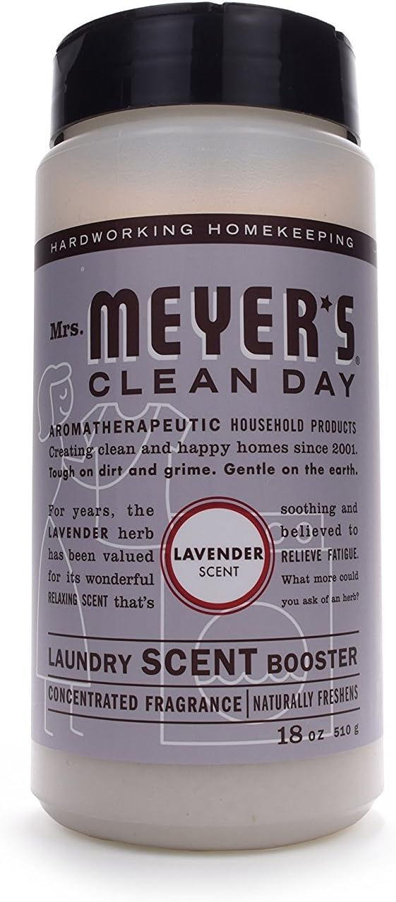 MRS. MEYER'S CLEAN DAY Laundry Booster 18 oz – Lavender Scented, Liquid, Dye-Free, Works with Laundry Detergent or Pods
