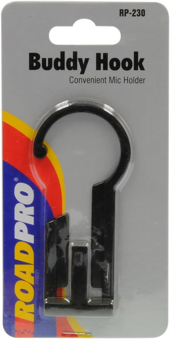 Thumbnail: RoadPro RP-230 black plastic CB and ham radio microphone hanger – wholesale mic holder for trucks and communication equipment