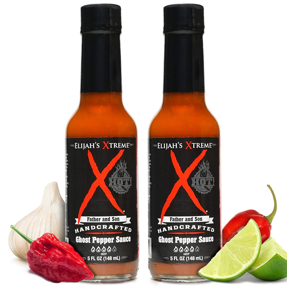 Elijah’s Xtreme Ghost Pepper Hot Sauce 5 oz 2-pack handcrafted award-winning blend with habanero garlic and lime for wholesal