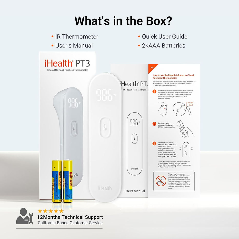 Thumbnail: iHealth No-Touch Forehead Thermometer PT3 – Wholesale Digital Infrared Thermometer for Adults, Kids & Babies, Fast & Accurate
