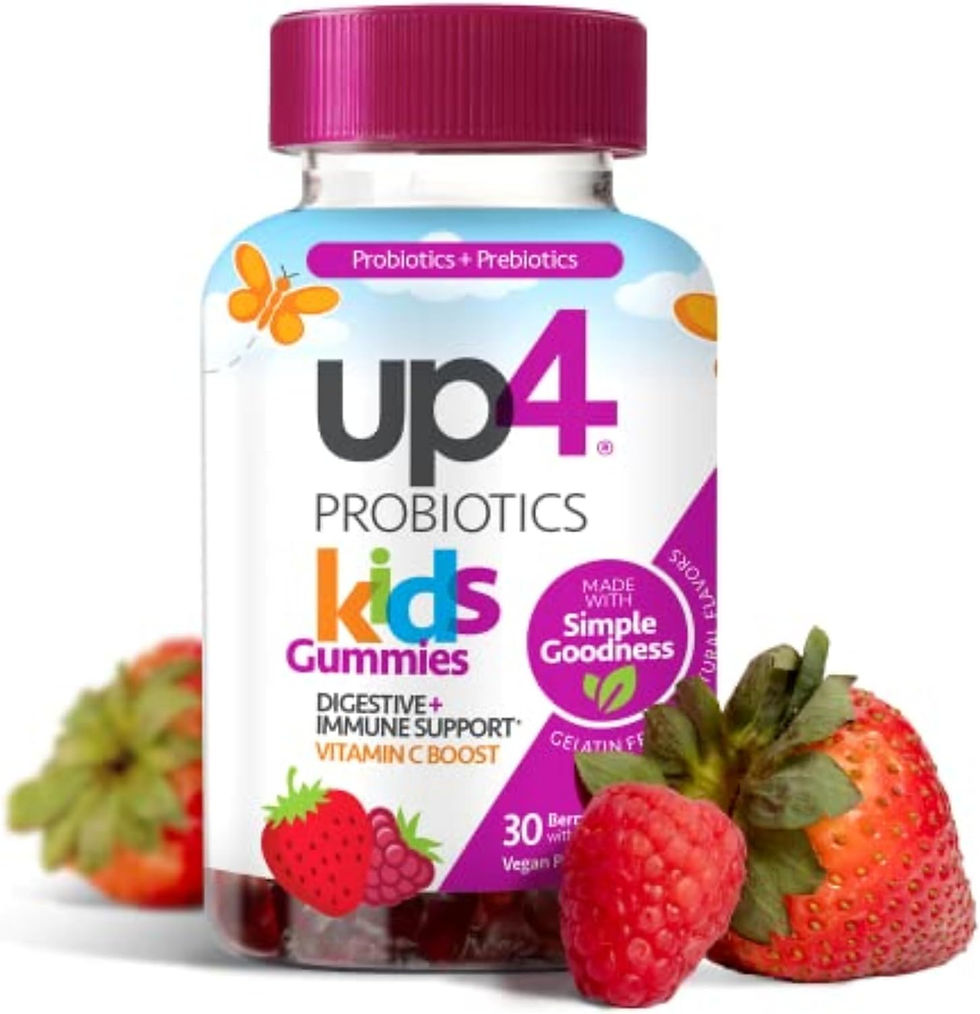up4 Kids Probiotic Gummies, 30 Count – Mixed Berry Flavor, Gelatin-Free, Gluten-Free, Non-GMO, Supports Digestive and Immune