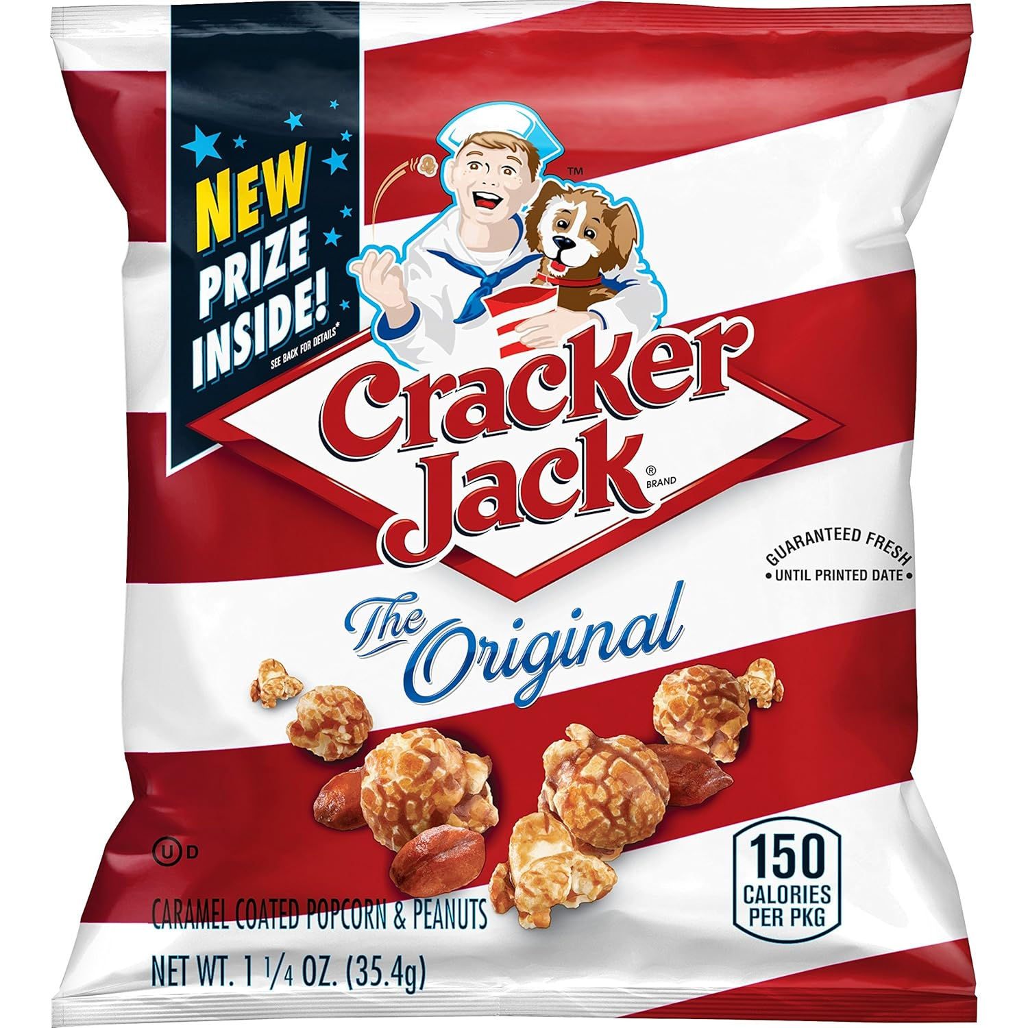 Cracker Jack Caramel Popcorn Original 1.125 oz single-serve bag bulk wholesale case