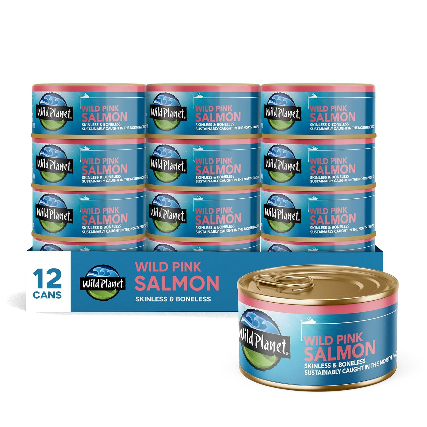 Wild Planet Wild Pink Salmon 6 oz Canned Fish – 12 Pack Wholesale Bulk Sustainably Caught