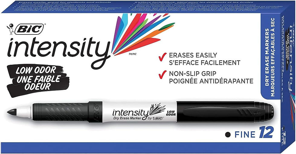 BIC Intensity Black Low Odor Dry Erase Markers 12-Count, Fine Tip – Bulk Pack for Online Resellers