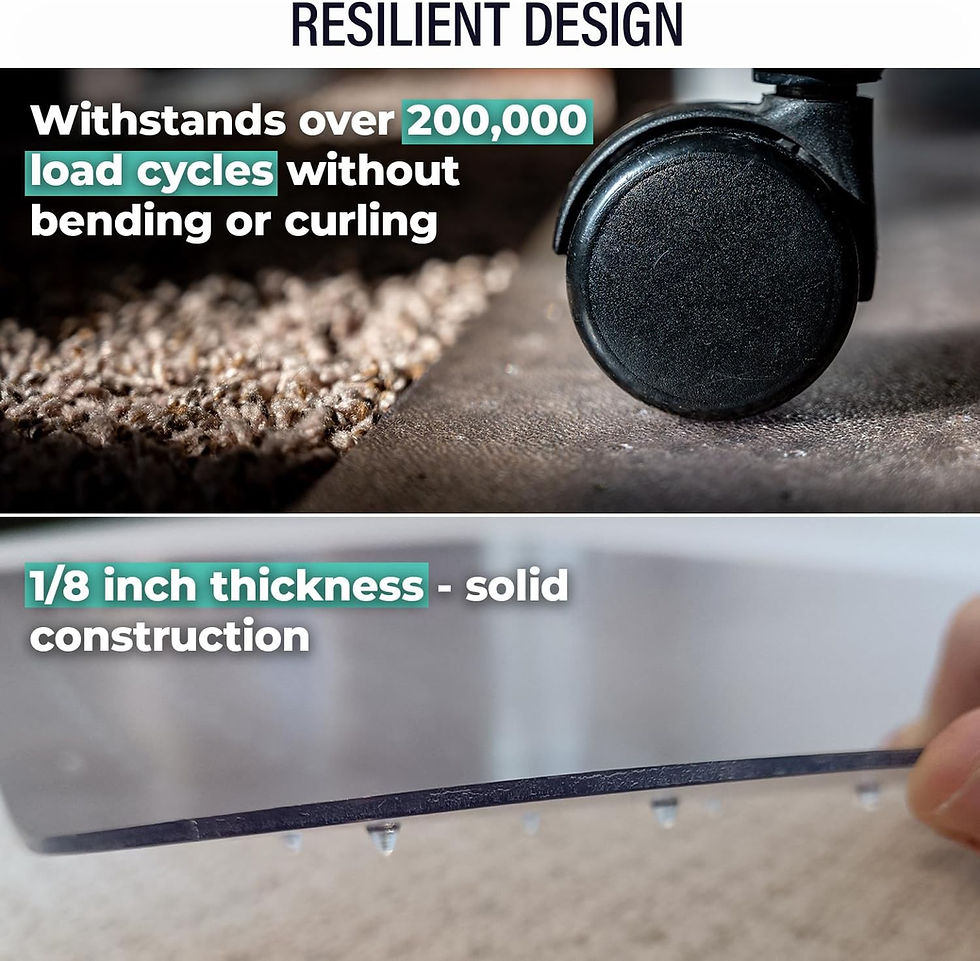 Thumbnail: Office Chair Mat for Carpet - 33" x 48" Clear Desk Chair Protector Mat with Lip for Rolling Chairs