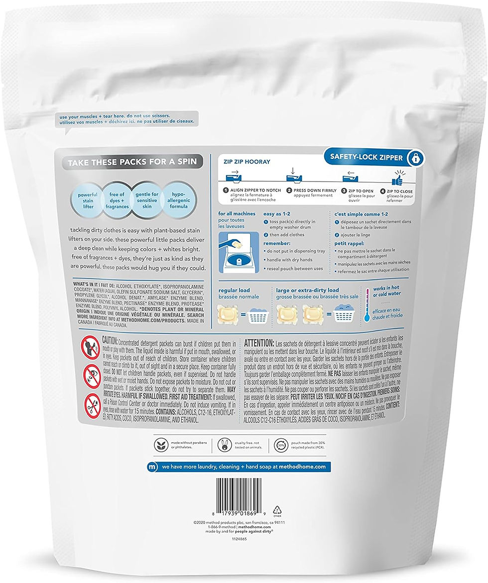 Thumbnail: Method Laundry Detergent Packs Fragrance Free – 168 Loads, 4 Pack | Wholesale Bulk Plant-Based Laundry Cleaner