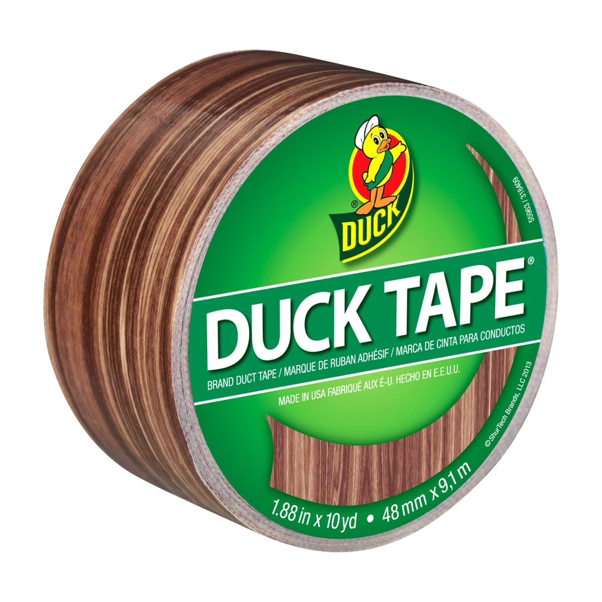 Duck Brand Woodgrain Printed Duct Tape – Single Roll, Strong and Durable Repair Tape