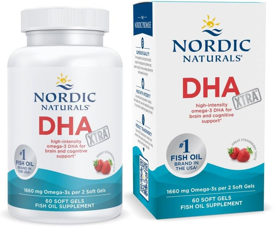 Nordic Naturals DHA Xtra 1660 mg Softgels – 60 Count Omega-3 Supplement, Strawberry Flavor, Wholesale