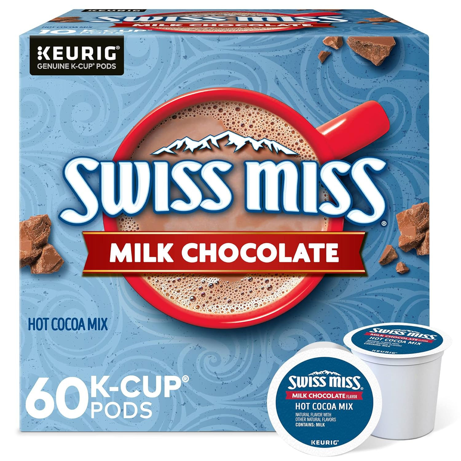 Swiss Miss Milk Chocolate Hot Cocoa K-Cup Pods – 60 Count, Compatible with Keurig Brewers – Wholesale Bulk Pack