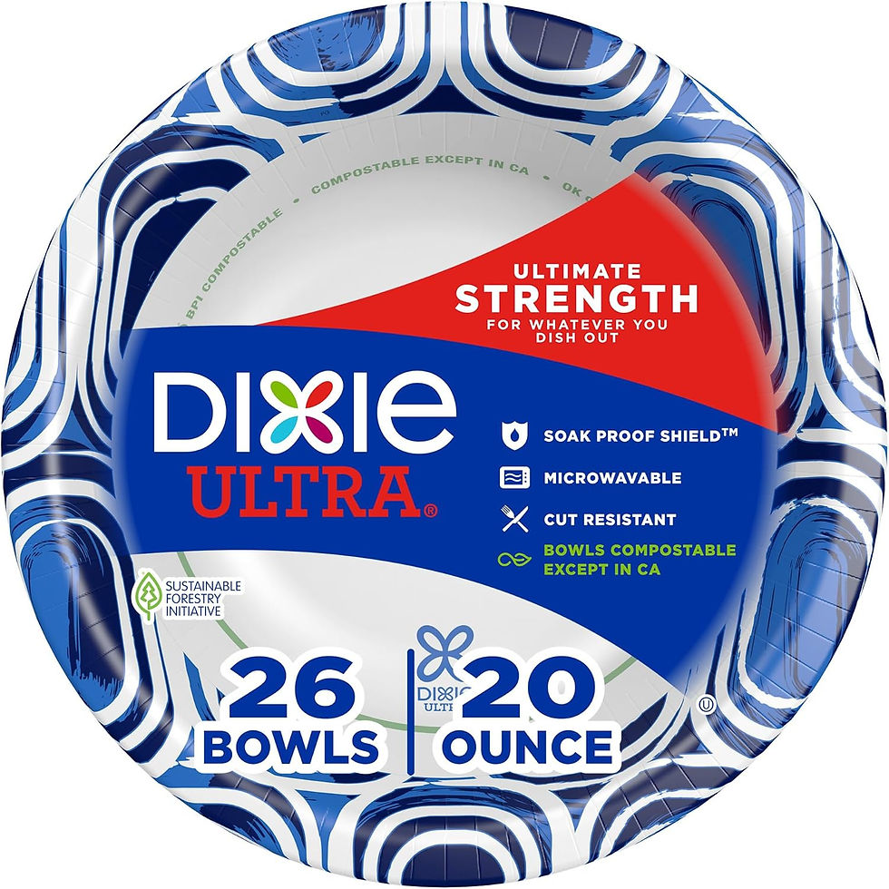 Dixie Ultra Large 20 oz Paper Bowls Wholesale – 26 Count Disposable Compostable Microwave Safe