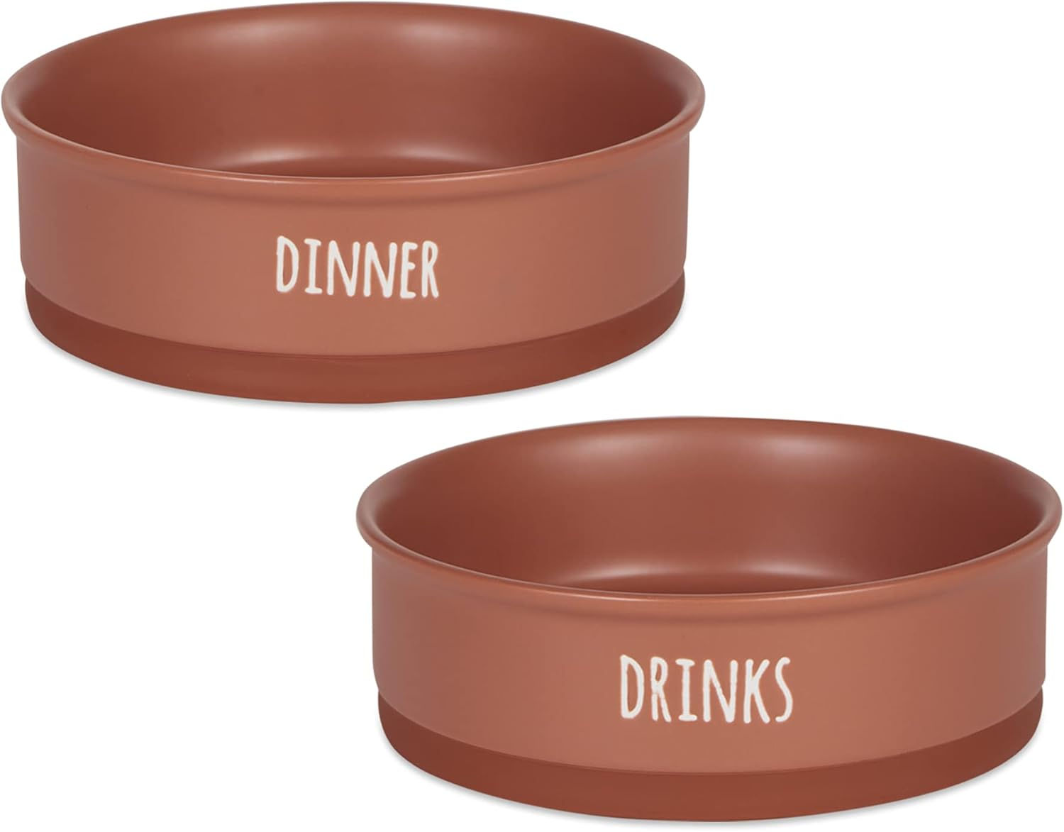 Wholesale Bone Dry Large Terra Cotta Ceramic Pet Bowls for Dogs and Cats, Dishwasher & Microwave Safe, 2 Pack