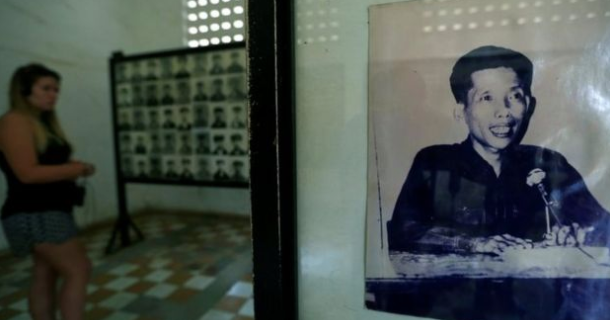 An image of Kaing Guek Eav, also known as Comrade Duch, at the Genocide Museum in Phnom Penh ©2020 Reuters