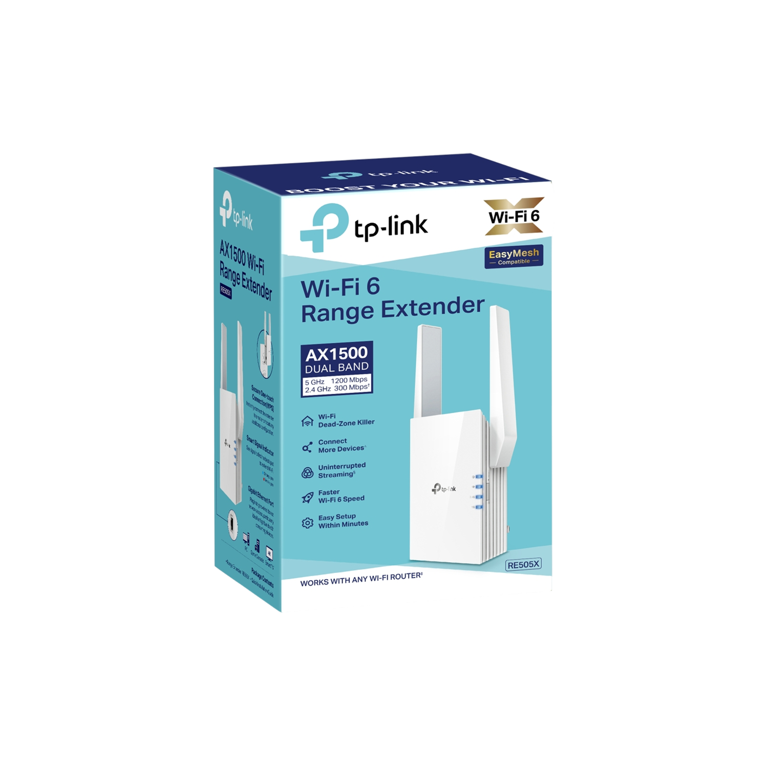Extensor de Rango Tp-Link RE505X Wi-Fi 6 AX1500 Easy Mesh