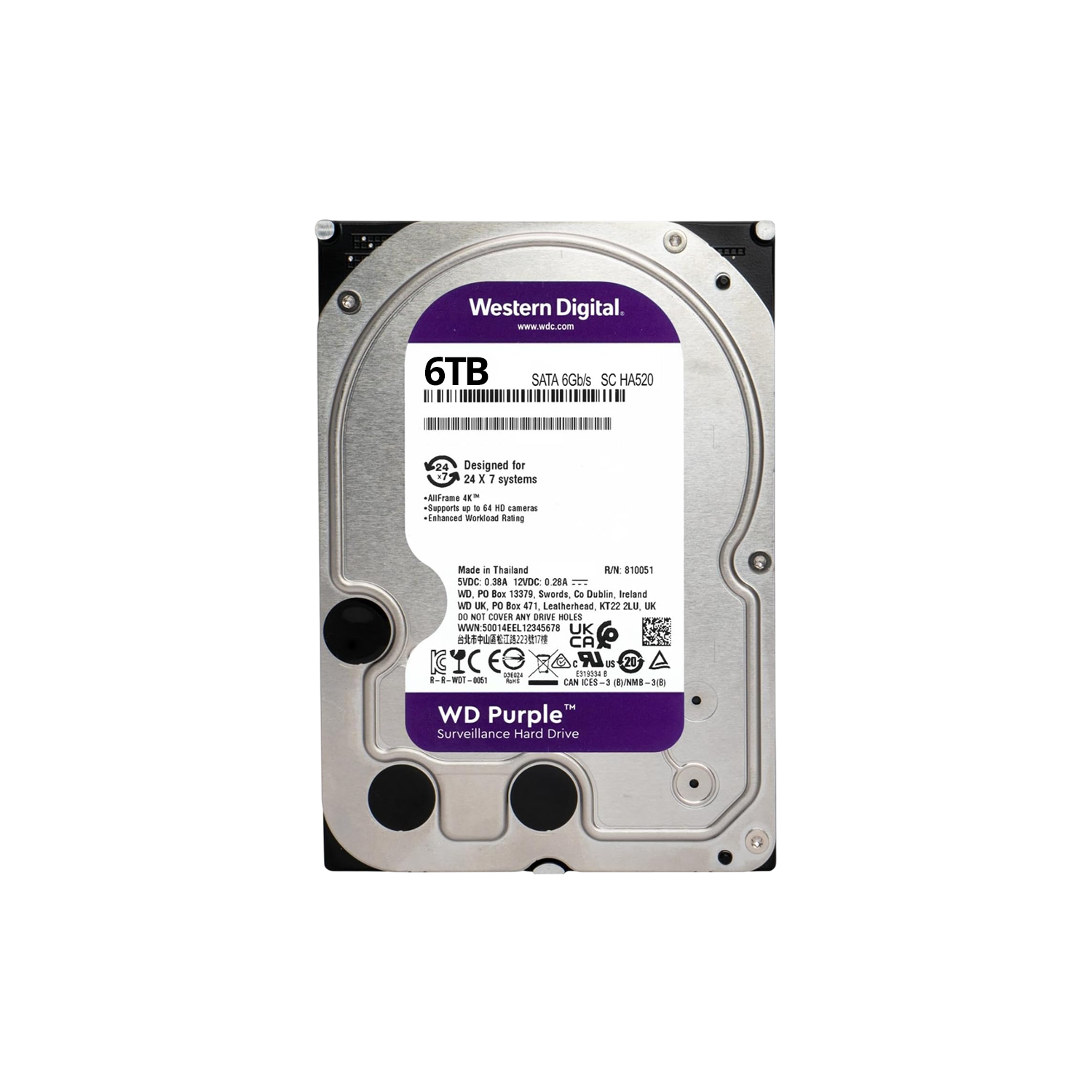 Disco Duro HDD 6TB Western Digital Purpura