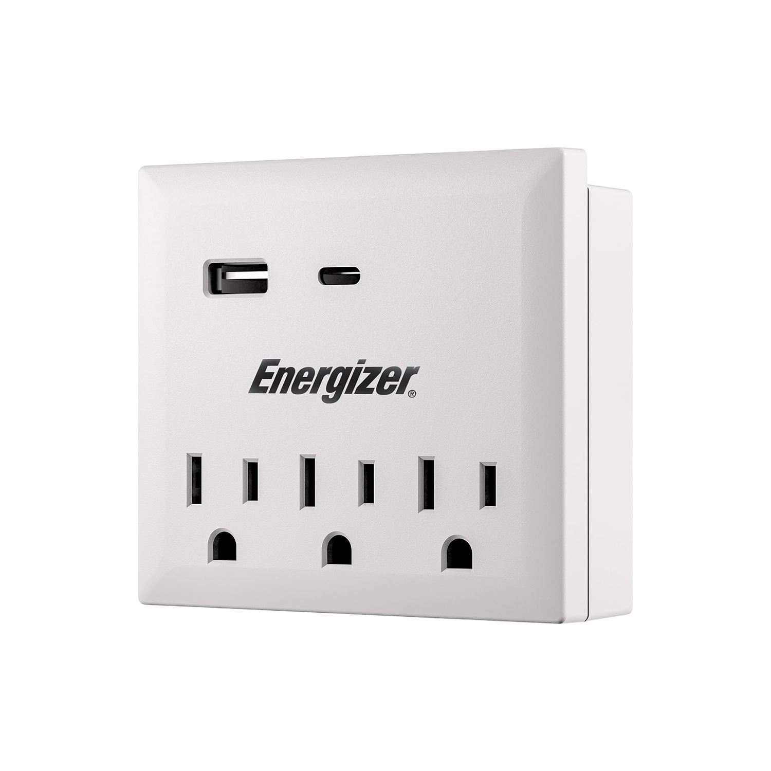 Regleta Energizer 3 Tomas + 2 Puertos - USB A + USB C - YB-203-2U-P