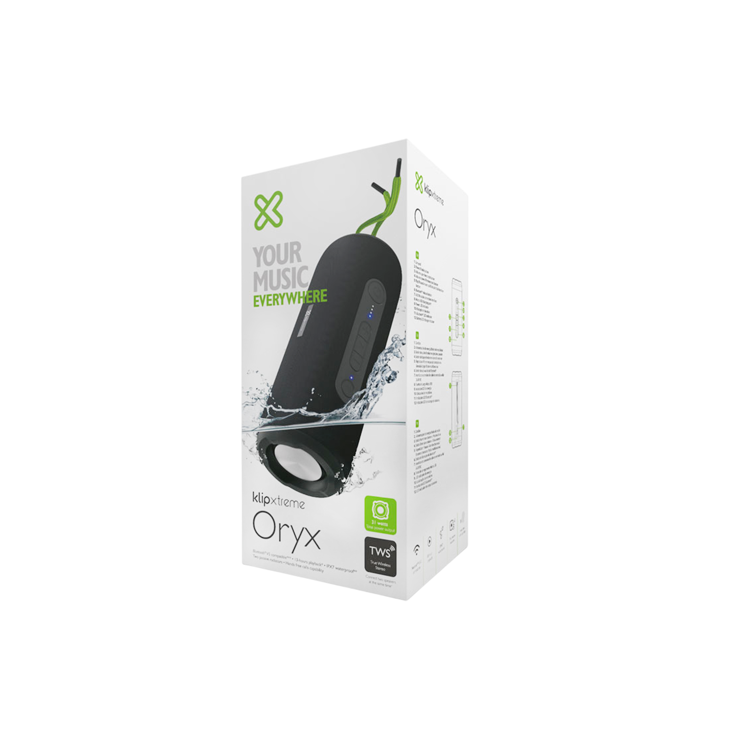 Corneta Klip Xtreme Kbs-600 Oryx Ipx7 TWS Inalambrica
