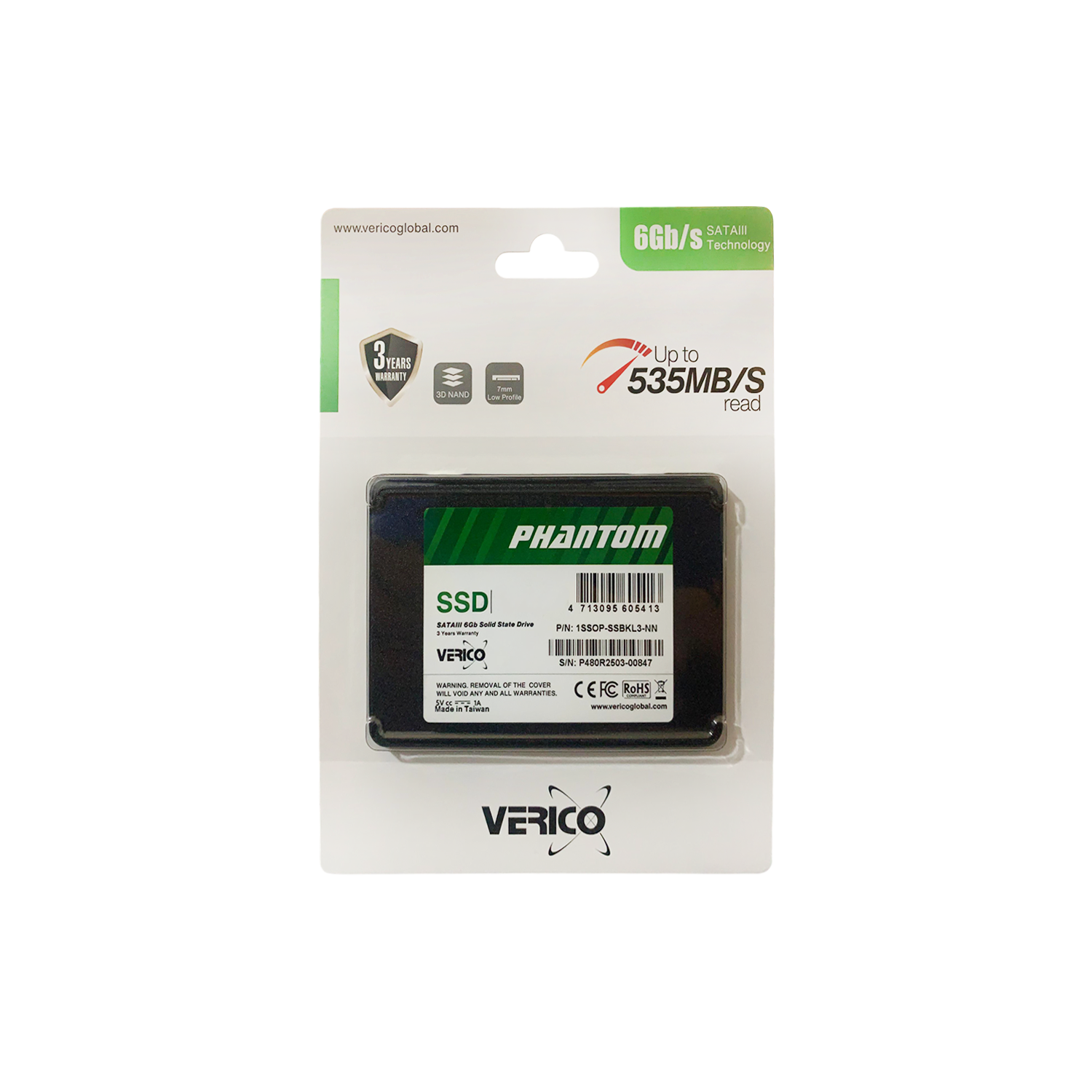 Disco Duro SSD 480GB Verico Phantom