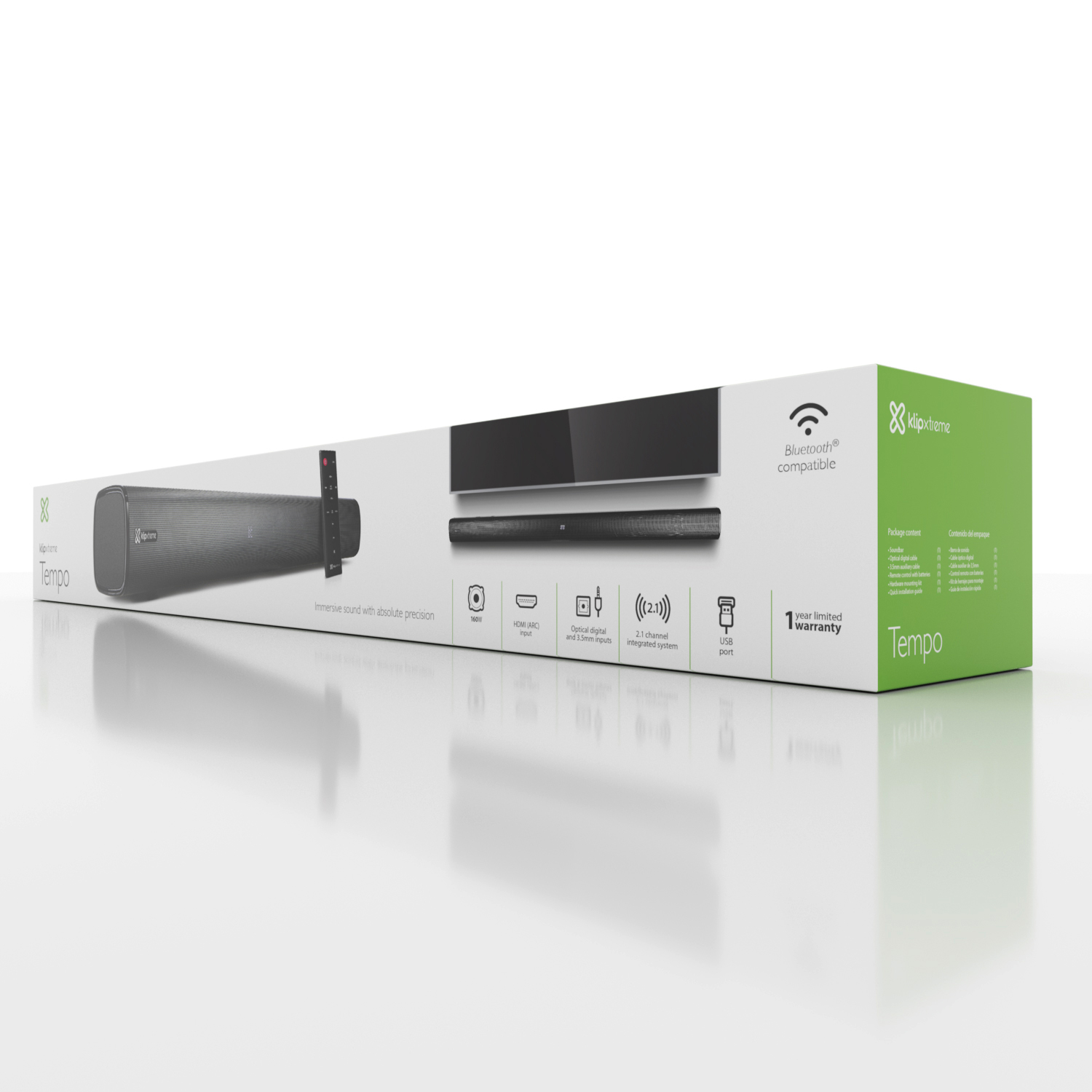 Barra De Sonido Klip Xtreme Ksb-210 Tempo Inalambrica